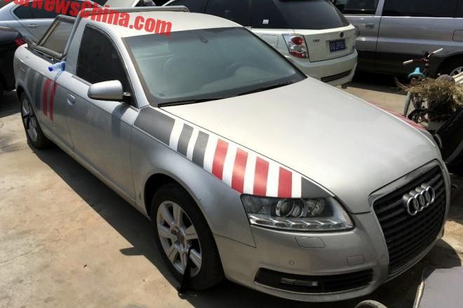 Chiếc  bán tải Audi A6 của thương hiệu xe 4 vòng tròn từng thuộc quyền sở hữu của một đại lý của Audi tại thị trường Trung Quốc, tuy nhiên sau khi lâm vào khủng hoảng chiếc xe đã được thanh lý cho một gara sửa chữa ôtô gần đó.